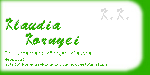klaudia kornyei business card